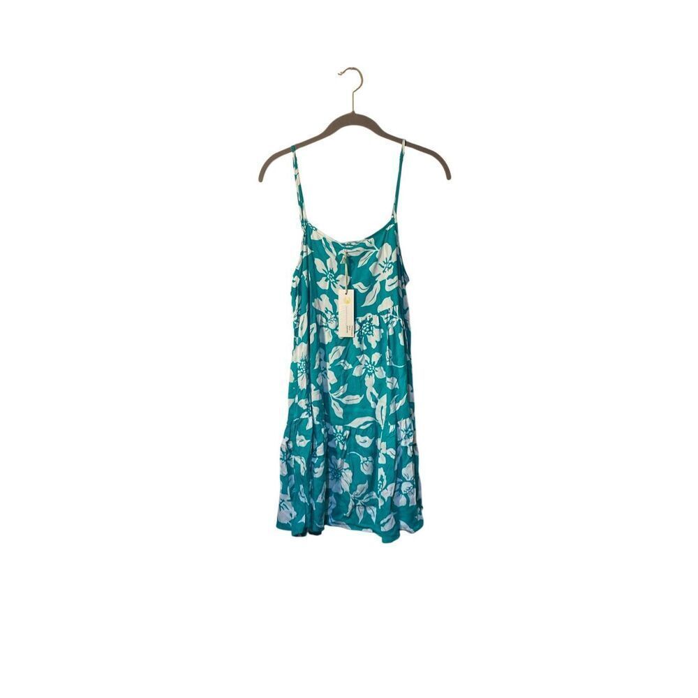 NWT Ocean Drive green & white floral print strappy sundress M